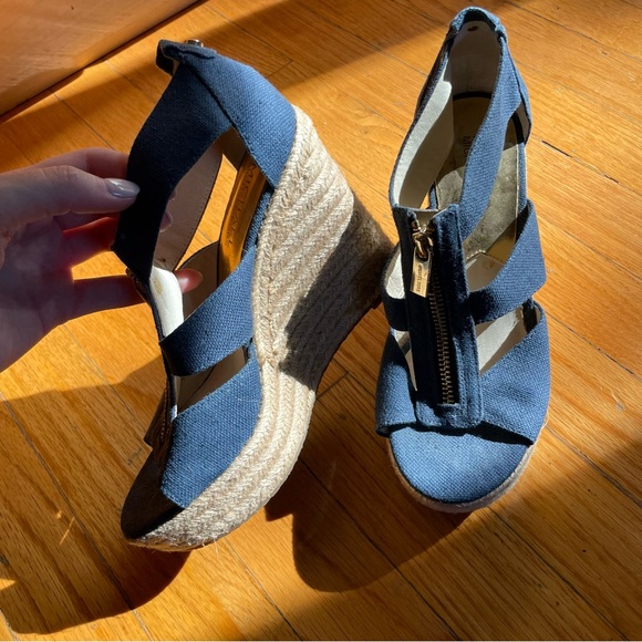 Michael Kors Denim Wedges with Zipper - Picture 8 of 9